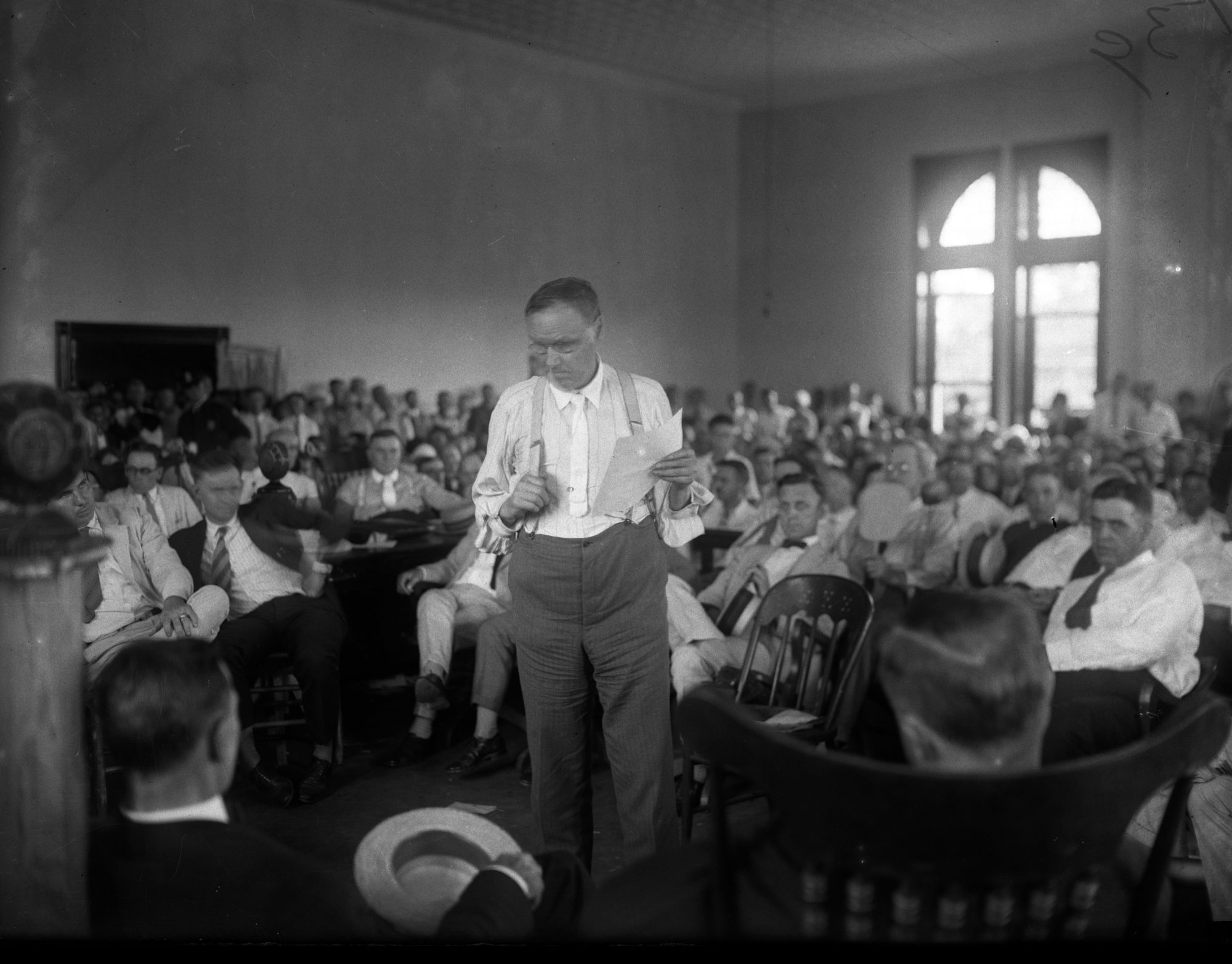 Atty. Clarence Darrow talks at the Scopes trial in 1925. (Chicago Tribune historical photo) 